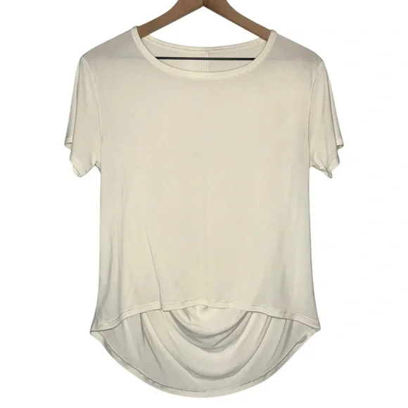 Lululemon Cream Short Sleeve High Low Women's Flowy Top - Picture 1 of 7